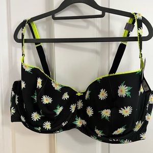 Daisy Print Scoop Balconette Bra